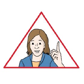 Bild von Frau mit erhobenem Zeigefinger Bild von Frau mit erhobenem Zeigefinger