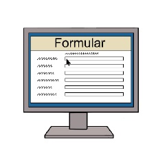 Bild von Computermonitor mit aufgerufenem Formular Bild von Computermonitor mit aufgerufenem Formular
