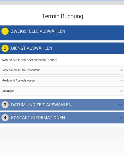 Dienst auswählen Dienst auswählen
