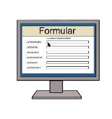 Bild von Computermonitor mit aufgerufenem Formular