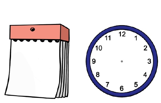 Bild Kalender und Uhr