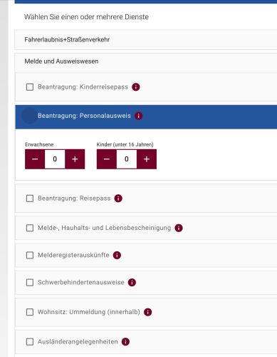 Beantragung Personalausweis