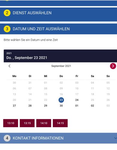  Datum und Uhrzeit auswählen