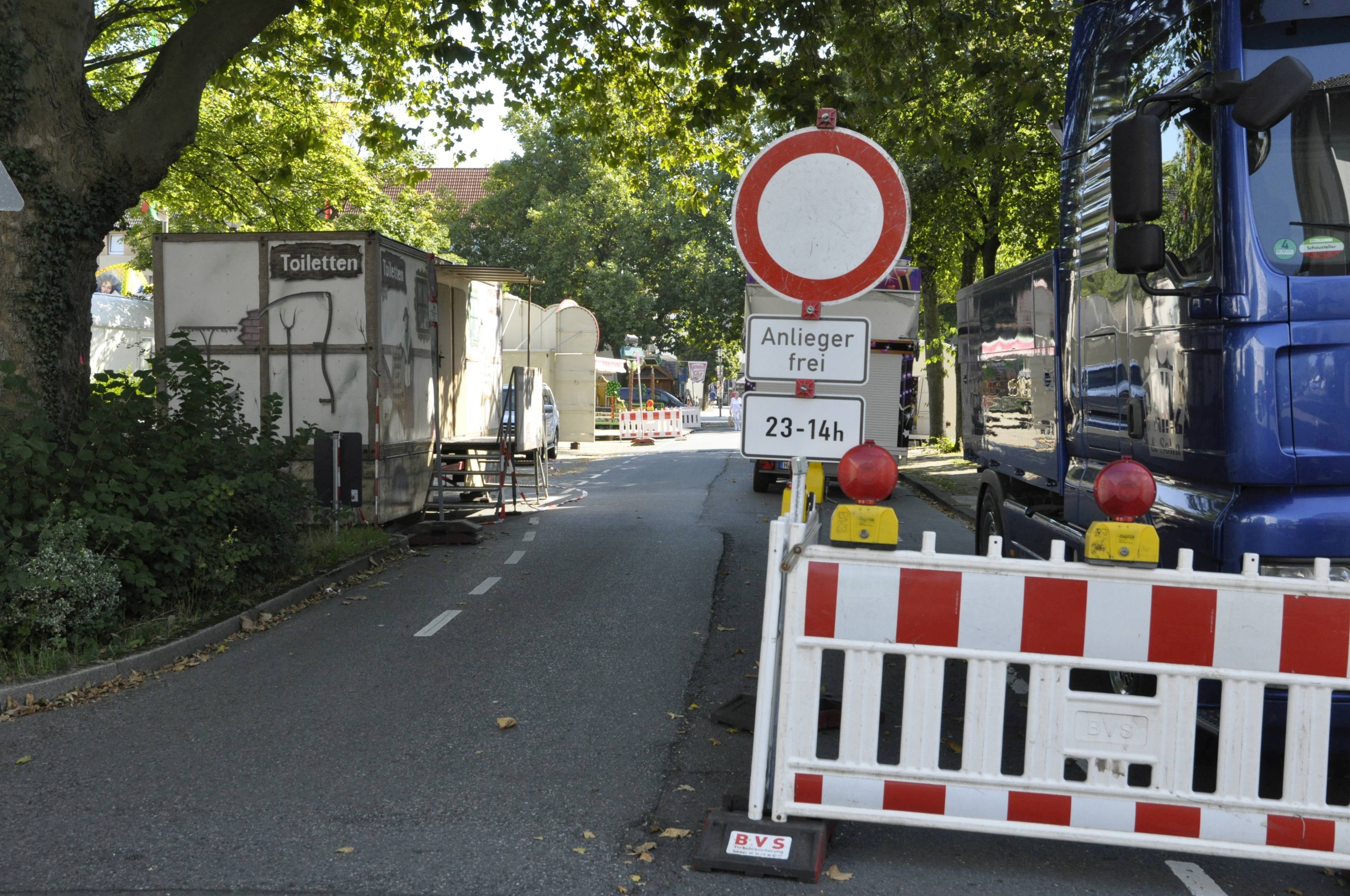 Sperrungen bei der Kirmes.