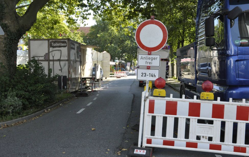 Sperrungen bei der Kirmes.