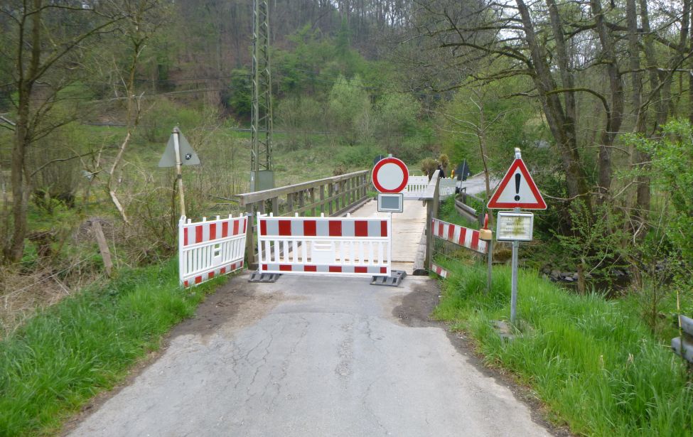 Brücke Am Schnüber ist gesperrt.