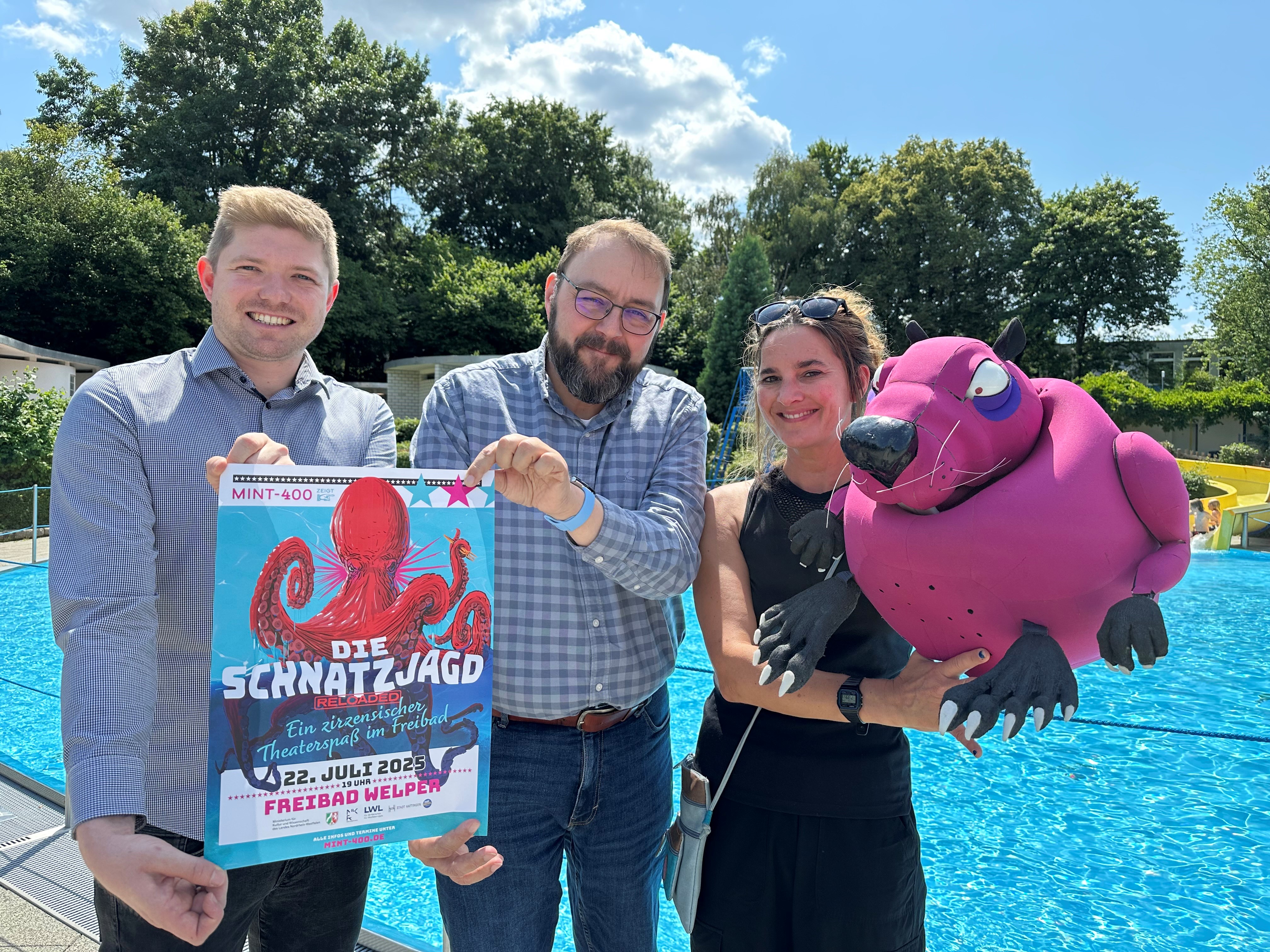 Das Theaterstück "Die Schnatzjagd" kommt ins Freibad Welper.