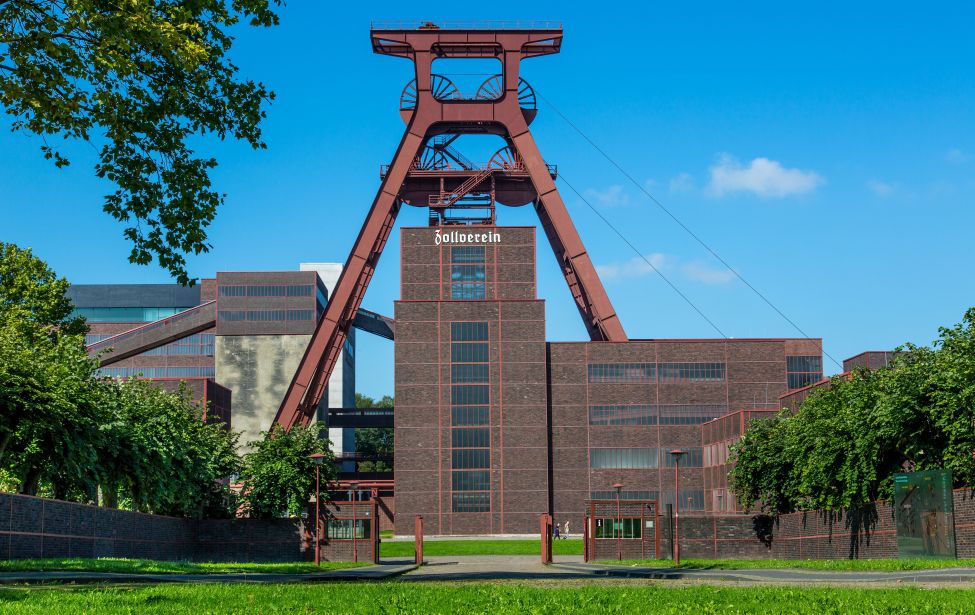 Fotografie des Förderturms auf Zeche Zollverein