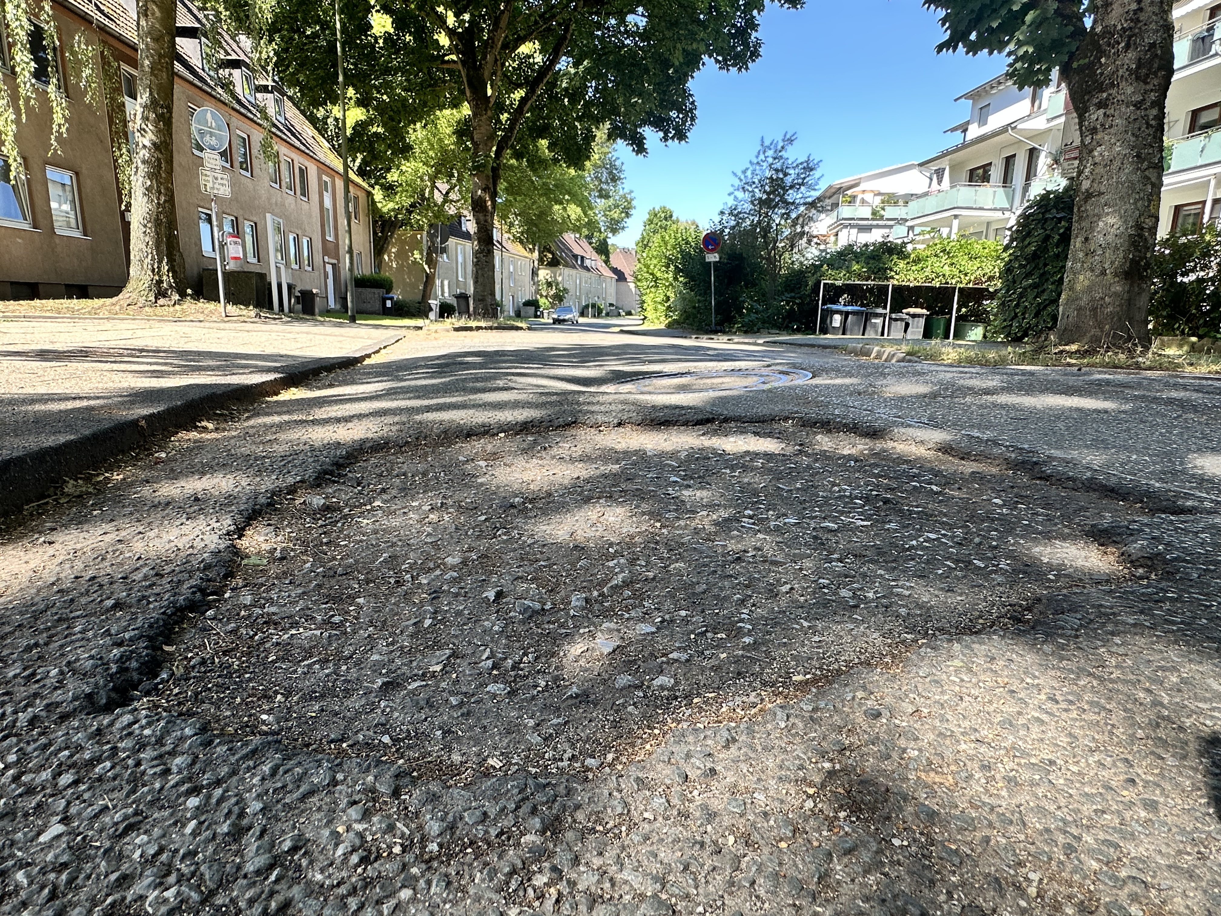 Zustand der Straße Südring vor der Sanierung. 