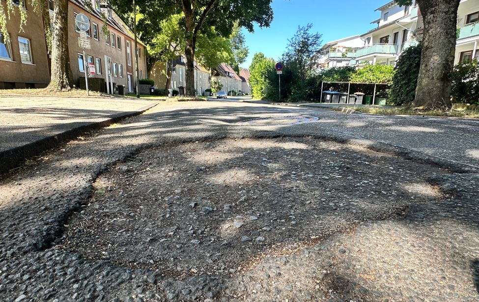 Zustand der Straße Südring vor der Sanierung. 