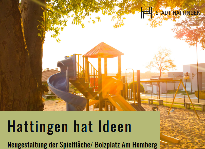 Plakat zur Neugestaltung der Spielfläche Am Homberg 