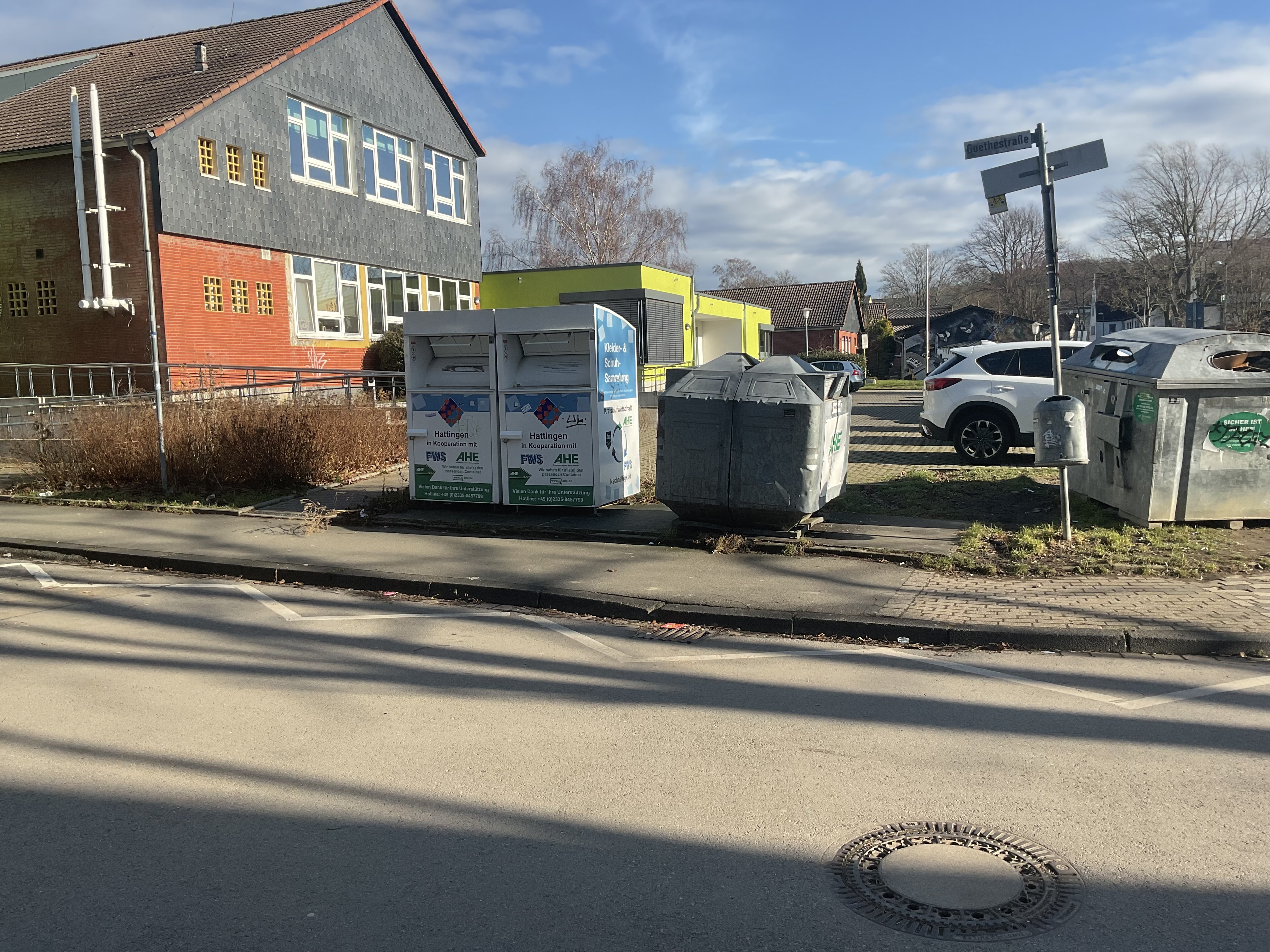 In der Goethestraße entsteht in der kommenden Woche die neue Zufahrt zum Parkplatz Kita Bruchfeld 