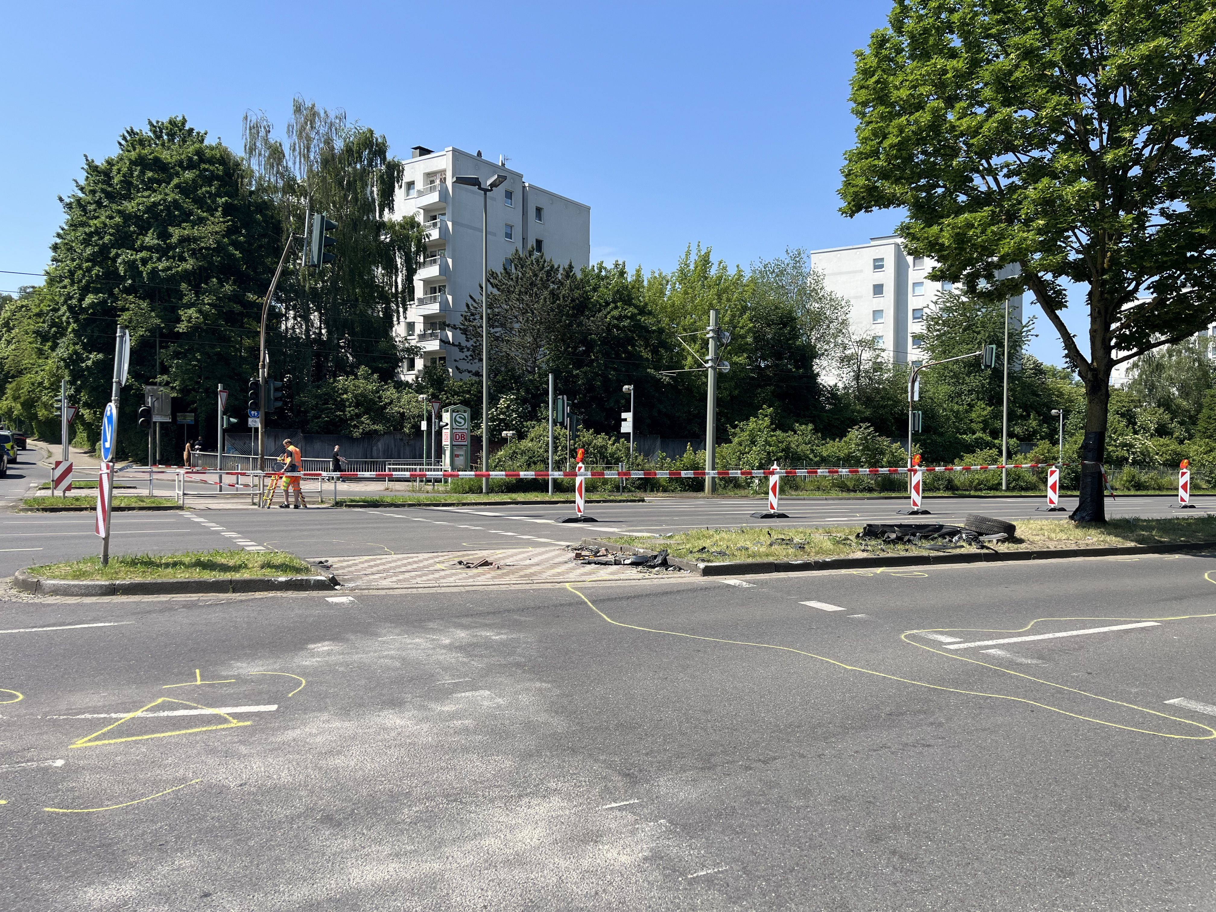 Reschop-Kreuzung Ende Mai nach dem schweren Verkehrsunfall 