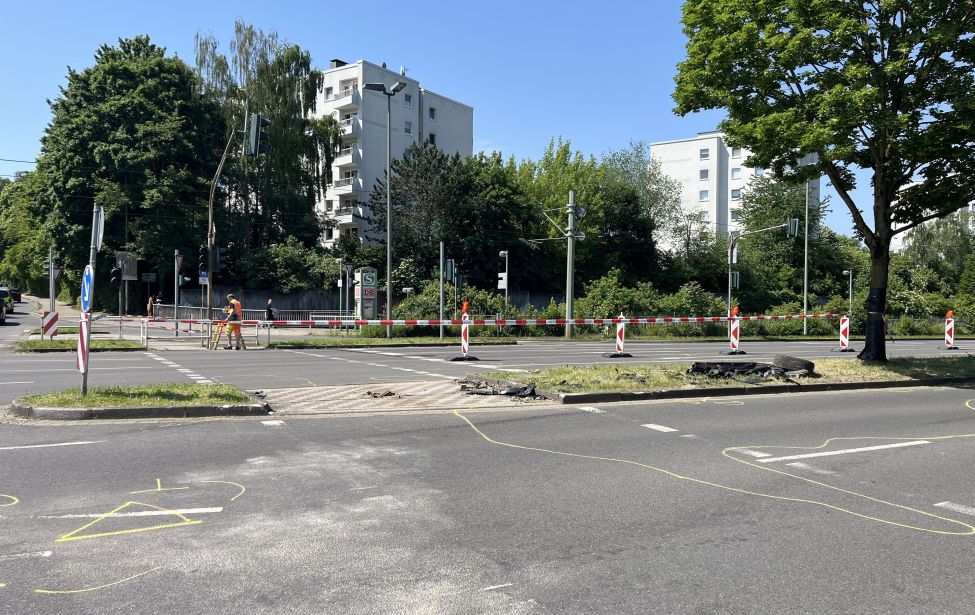 Reschop-Kreuzung Ende Mai nach dem schweren Verkehrsunfall 