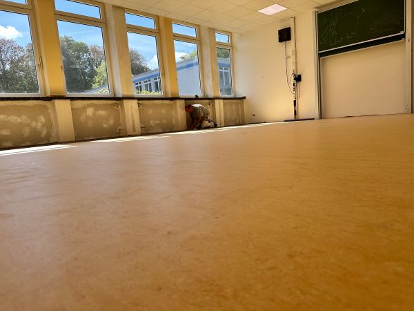 Ein Klassenraum an der Gesamtschule Welper kurz vor der Fertigstellung 