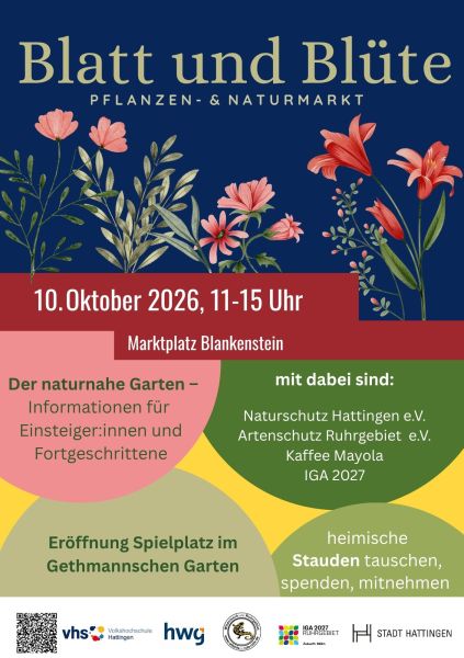 Handzettel Blatt und Blüte. 